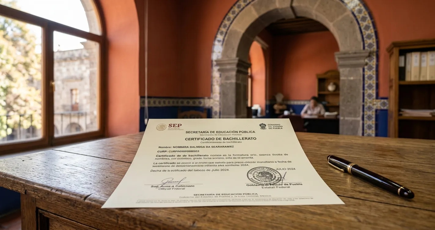 Certificar certificado de bachillerato en Puebla - Trámite oficial SEP 2026