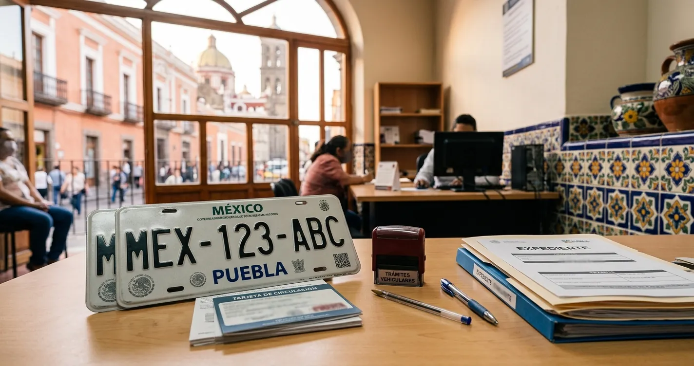 Emplacar placas de otro estado en Puebla - Trámite vehicular y documentos