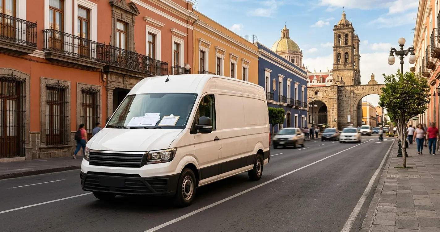 Multa permiso de carga Puebla - camioneta de transporte de carga vehicular