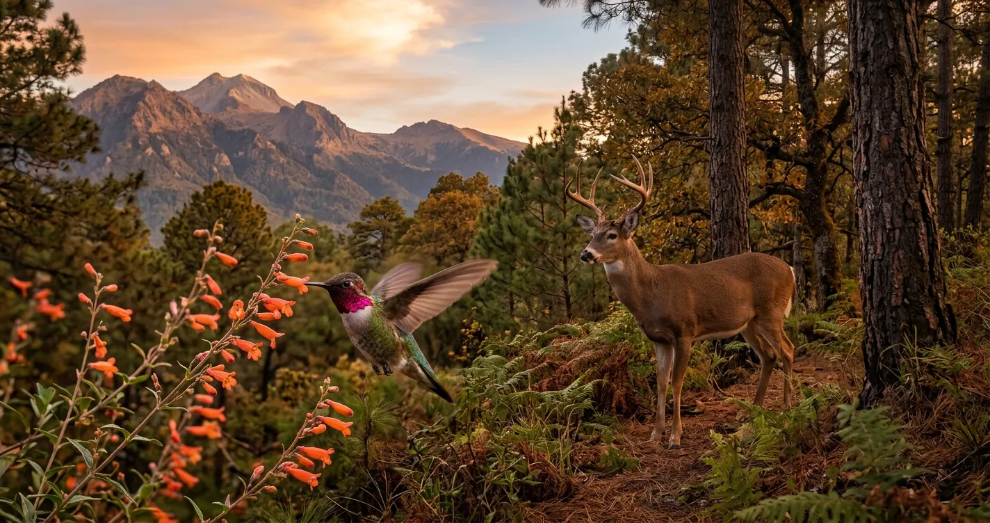 Fauna silvestre de Puebla: venado cola blanca en bosque templado, ejemplo de qué tipo de animales hay en Puebla