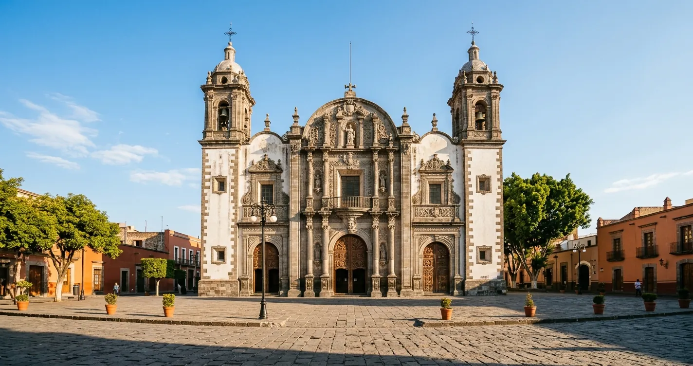 Iglesia de la Compañía de Jesús Puebla - fachada barroca del templo jesuita en el Centro Histórico