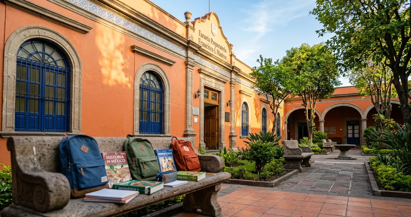 Prepas incorporadas a la BUAP en Puebla - fachada y patio de una preparatoria poblana al inicio del ciclo escolar 2026