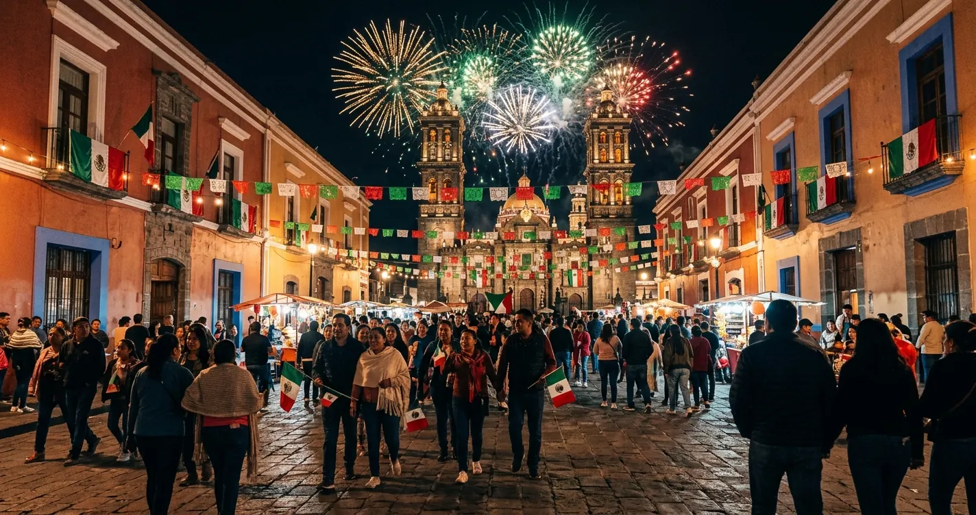 Fiestas patrias en Puebla 2026 - celebración del Grito de Independencia en el Zócalo