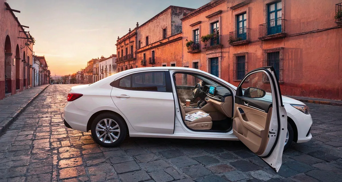 Requisitos meter carro uber puebla 2026: auto blanco de cuatro puertas con aire acondicionado, tarjeta de circulación, licencia de conducir y póliza de seguro sobre el asiento del piloto